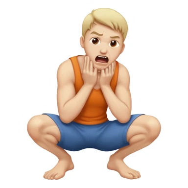 man on hands and knees yelling in agony  sticker