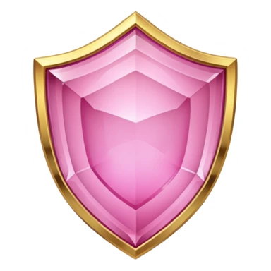 Pink crystal shield golden border sticker