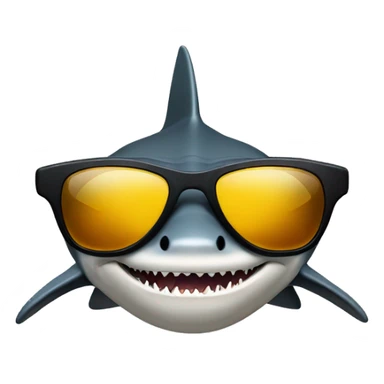 Black tipped reef shark with sunglasses sticker
