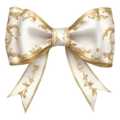 vintage rococo bow white sticker