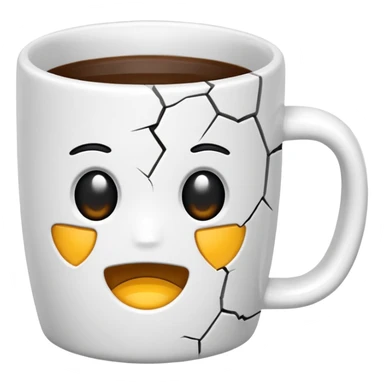 cracked mug no face sticker