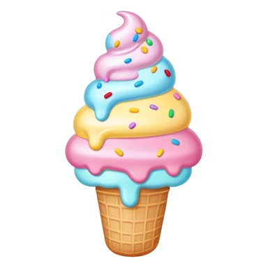 Melted kawaii pastel ice cream sticker
