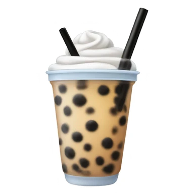 boba tea in cup with black straw sticker