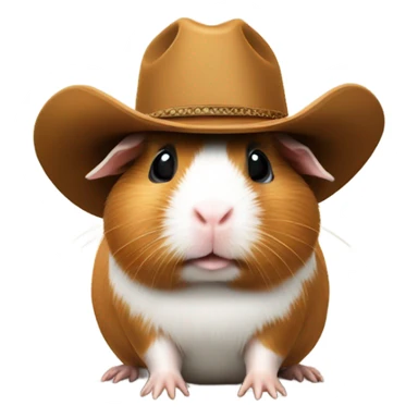 A Guinea pig wearing a cow boy hat  sticker