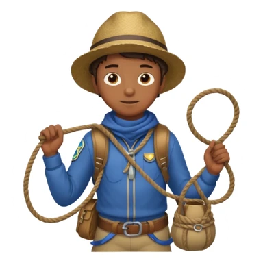 Boy carrying rope,Jungle Explorers. sticker
