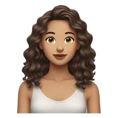 Young model brunet wavy hair sticker