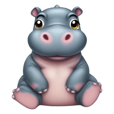 Baby hippo relaxing sticker
