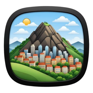 Colina con vistas de ciudad sticker