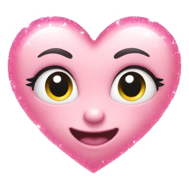 baby pink heart with sparkles  sticker