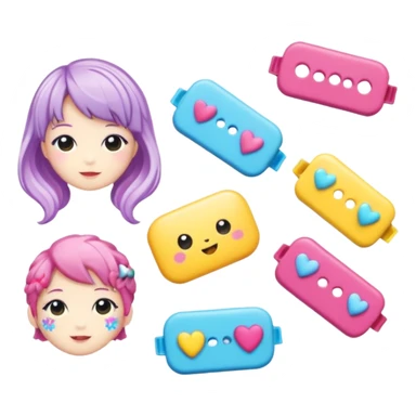 Kawaii decora hair clips sticker