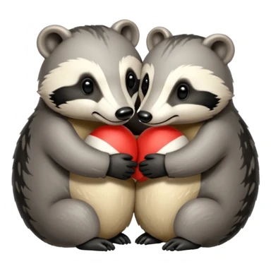 Two badgers hugging for comfort sticker