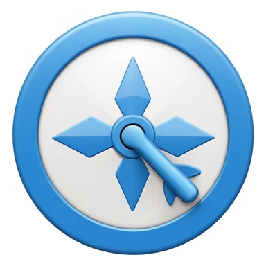 Circulo azul con una flechita de aprobado de color blanco adrento sticker