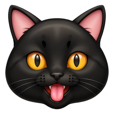 A black cat with its tongue out sticker