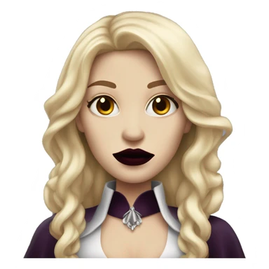 blonde vampire with long blonde hair and dark lipstick sticker
