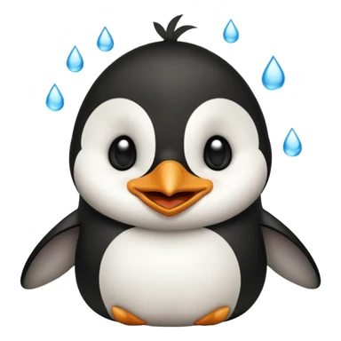 laughing penguin with tears while laughing coming out of eyes and going side ways sticker