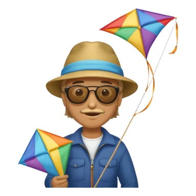 man with kite,Kite Flyers, big kite. sticker