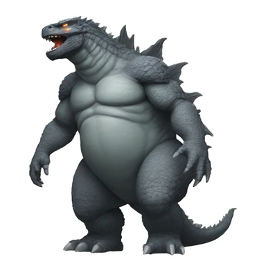 Godzilla obesity grey glow sticker