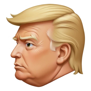 trumps head side view strange looking sticker