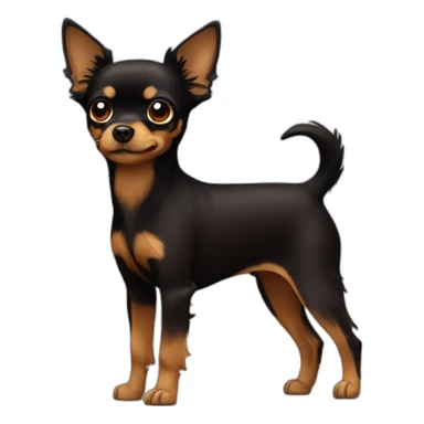 Russian-toy-terrier-full-dark-brown-hairy sticker