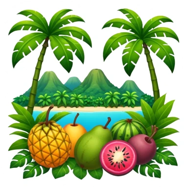 tropical jungle fruit landscape sticker
