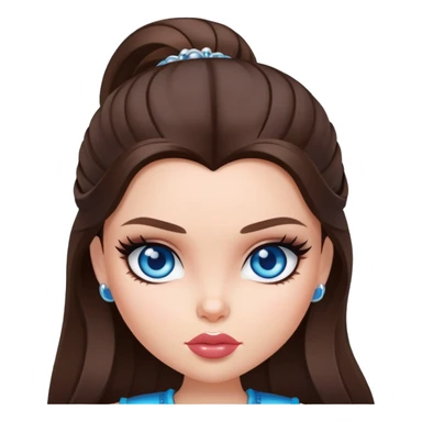 bratz baddie brunette blue eyes sticker