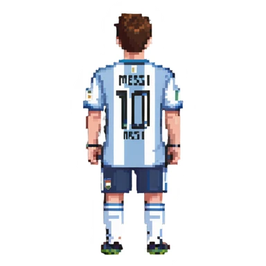 Lionel Messi, famous soccer player with Argentina jersey sticker