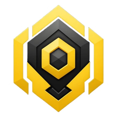 Logo team esport black and yellow sticker