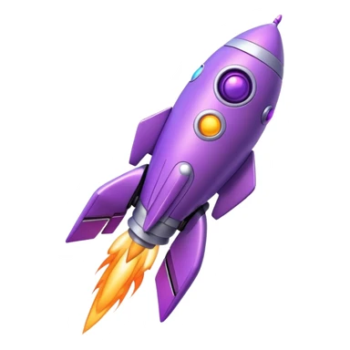 cute purple robot riding rocket sticker