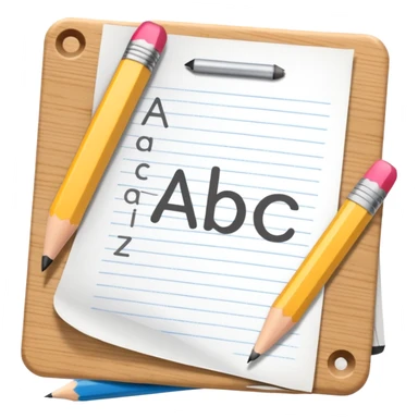 exam paper with “ABC” letters and a pencil sticker