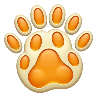 a very light pale pastel yellow-orange pawprint sticker