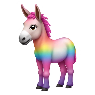 Pink ombre rainbow full body donkey with glitter and pink face  sticker