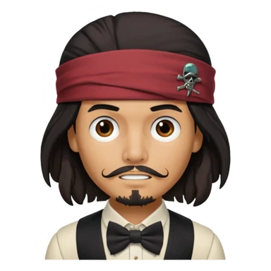 jack sparrow with bowtie sticker