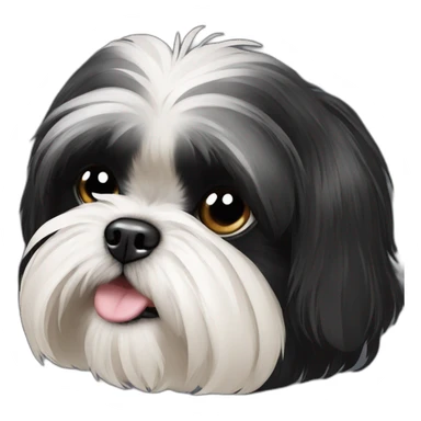 all black shih tzu sticker