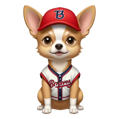 chihuahua in braves outfit sticker