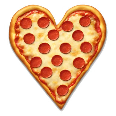 Heart shaped pepperoni pizza sticker