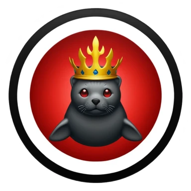 iOS sticker, summoning seal, black circle, red symbol, minimal sticker