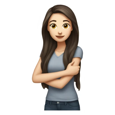 White Brunettes Girl Best friends hug sticker