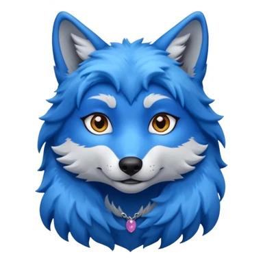 A female feminine blue wolf  sticker