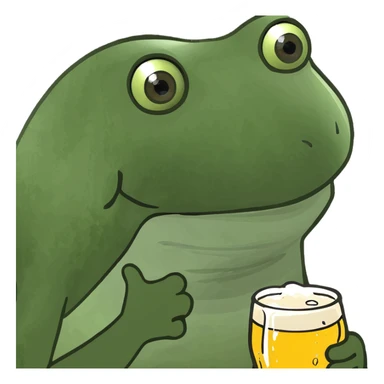 Excited beer sticker