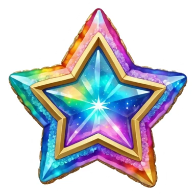 hd detailed glittering vibrant rainbow holographic star shaped geode sticker