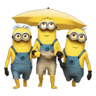 3 minions at the beach sticker