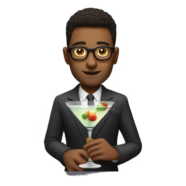 Gay guy holding a martini with big glasses and likes roaches sticker
