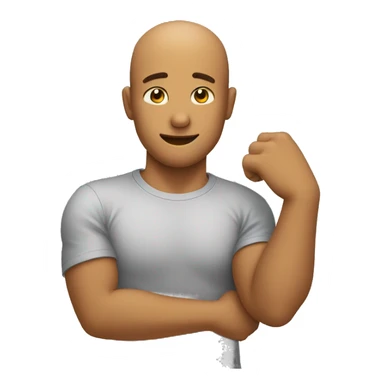 Emoji puts his head in his elbow and extends his other arm in the opposite direction sticker