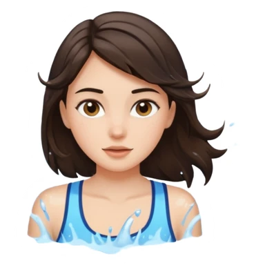 Brunette girl with cool water sticker