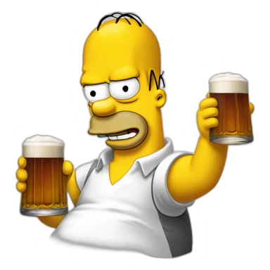 Homer Simpson qui boit de la bière sticker
