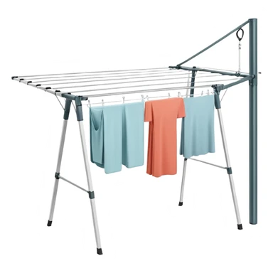 Brabantia Lift-O-Matic Outdoor 4 Arm Clothesline (197 ft/Ø 1.8") Height Adjustable, Folding Clothes Drying Rack sticker