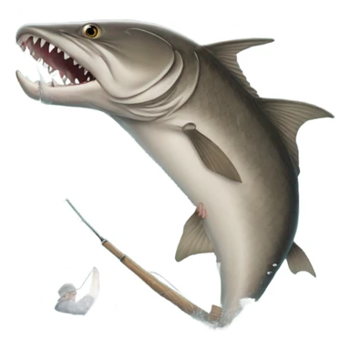 Sturgeon fighting fishermen  sticker