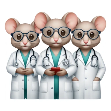 Three blind mice dressed as doctors sticker