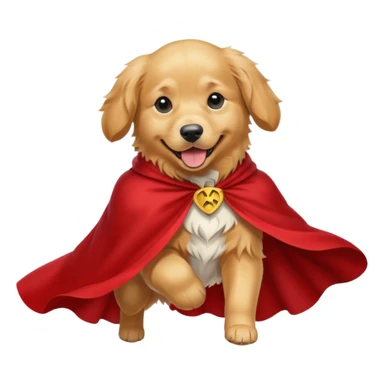 Dog wearing a cape sticker
