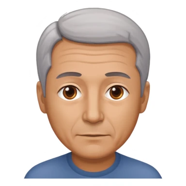 Illustrated emoji of a middle aged man with receding grey hair and brown eyes sticker